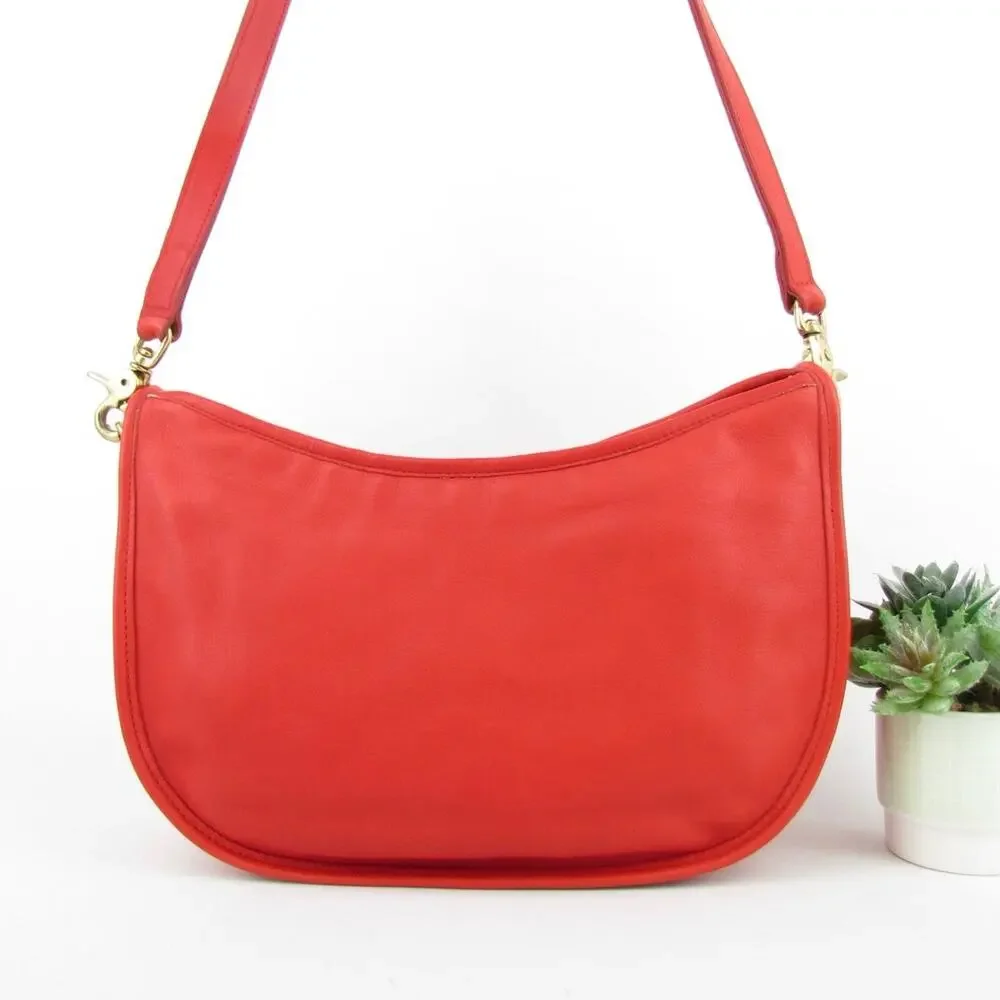 Coach Vintage Red Leather Swinger Bag
